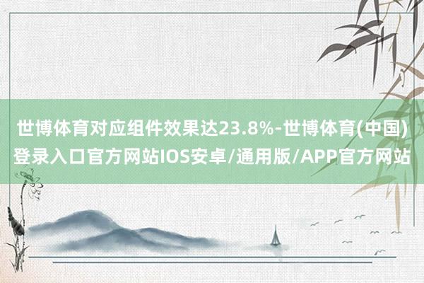 世博体育对应组件效果达23.8%-世博体育(中国)登录入口官方网站IOS安卓/通用版/APP官方网站