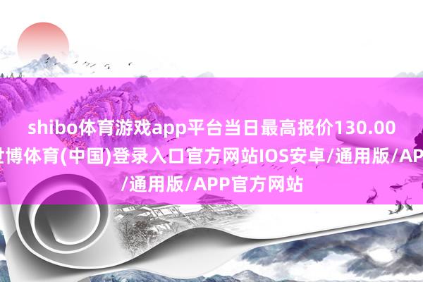 shibo体育游戏app平台当日最高报价130.00元/公斤-世博体育(中国)登录入口官方网站IOS安卓/通用版/APP官方网站