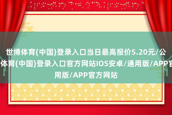 世博体育(中国)登录入口当日最高报价5.20元/公斤-世博体育(中国)登录入口官方网站IOS安卓/通用版/APP官方网站