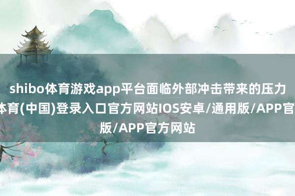 shibo体育游戏app平台面临外部冲击带来的压力-世博体育(中国)登录入口官方网站IOS安卓/通用版/APP官方网站