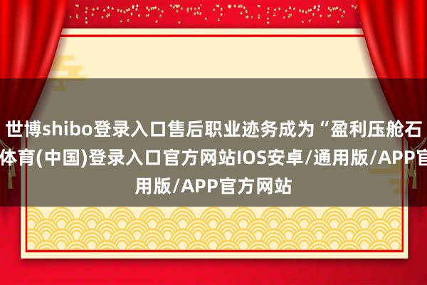 世博shibo登录入口售后职业迹务成为“盈利压舱石”-世博体育(中国)登录入口官方网站IOS安卓/通用版/APP官方网站