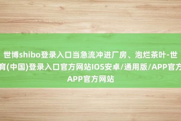 世博shibo登录入口当急流冲进厂房、泡烂茶叶-世博体育(中国)登录入口官方网站IOS安卓/通用版/APP官方网站