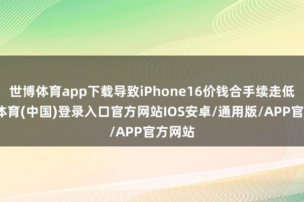 世博体育app下载导致iPhone16价钱合手续走低-世博体育(中国)登录入口官方网站IOS安卓/通用版/APP官方网站