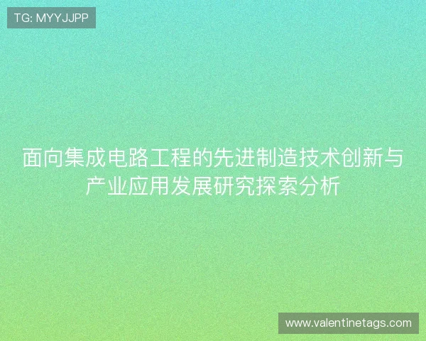 面向集成电路工程的先进制造技术创新与产业应用发展研究探索分析 面向集成电路工程的先进制造技术创新与产业应用发展研究探索分析